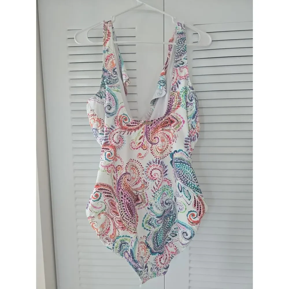 NWT Lauren Ralph Lauren One-Piece Swimsuit Size 16 - Picture 2 of 4